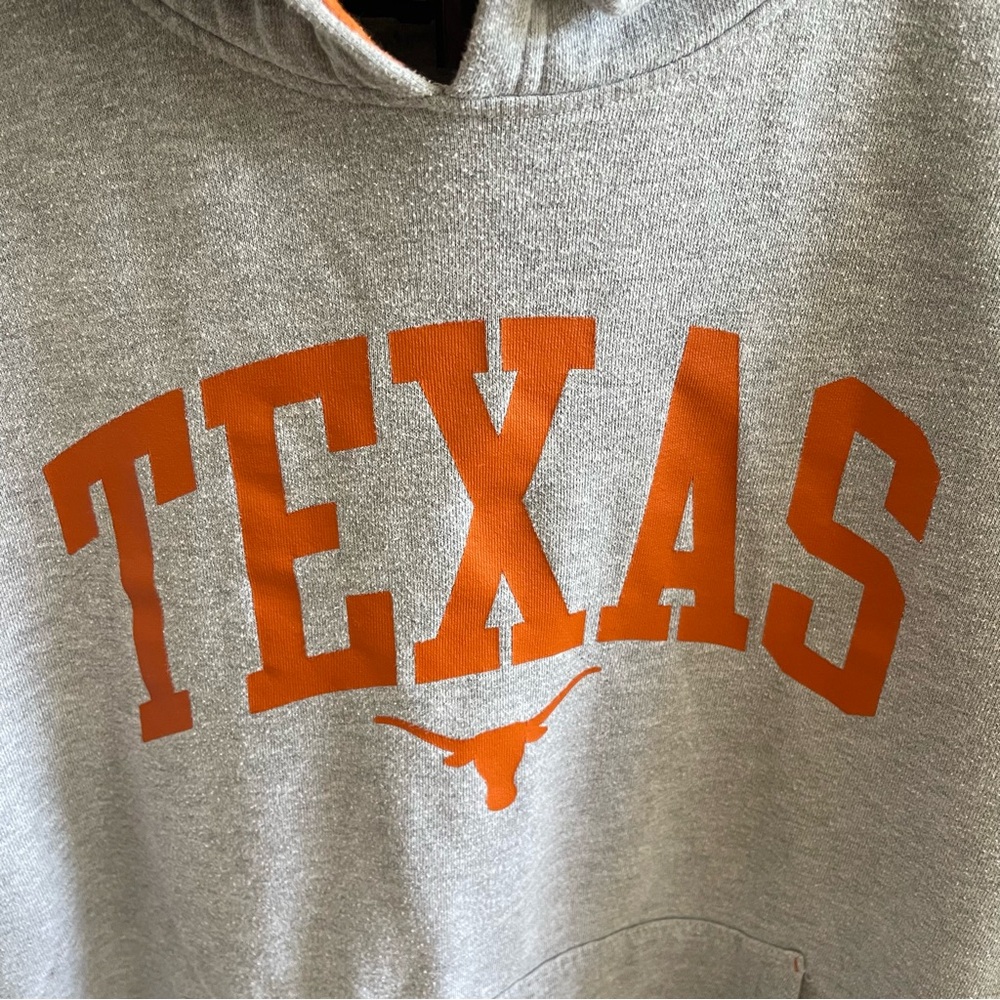 Vintage Gray Texas Hoodie with Orange Accents - Picture 2 of 8